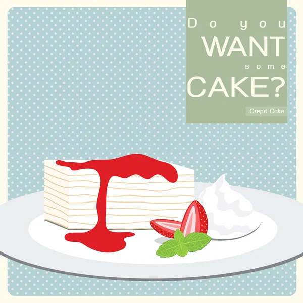Торт ванили креп — стоковое фото