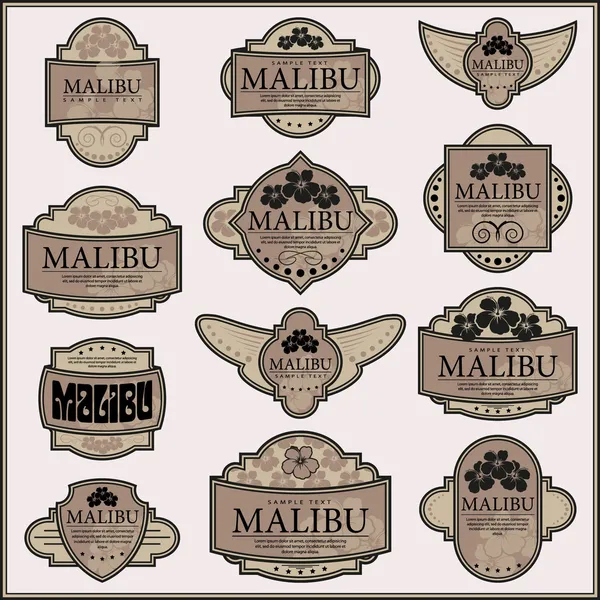 Set of ornate labels. — Stock Vector