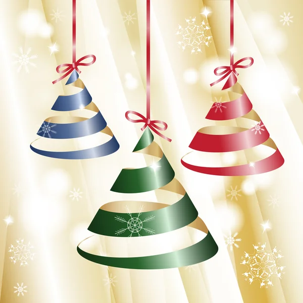Tema Año Nuevo. Tarjeta con campanas de Año Nuevo sobre fondo dorado . — Vector de stock
