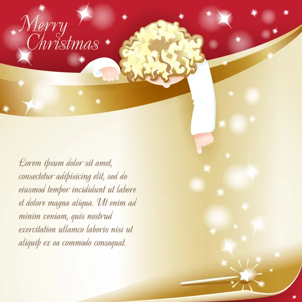 Thème du Nouvel An. Carte de Noël avec un ange . — Image vectorielle