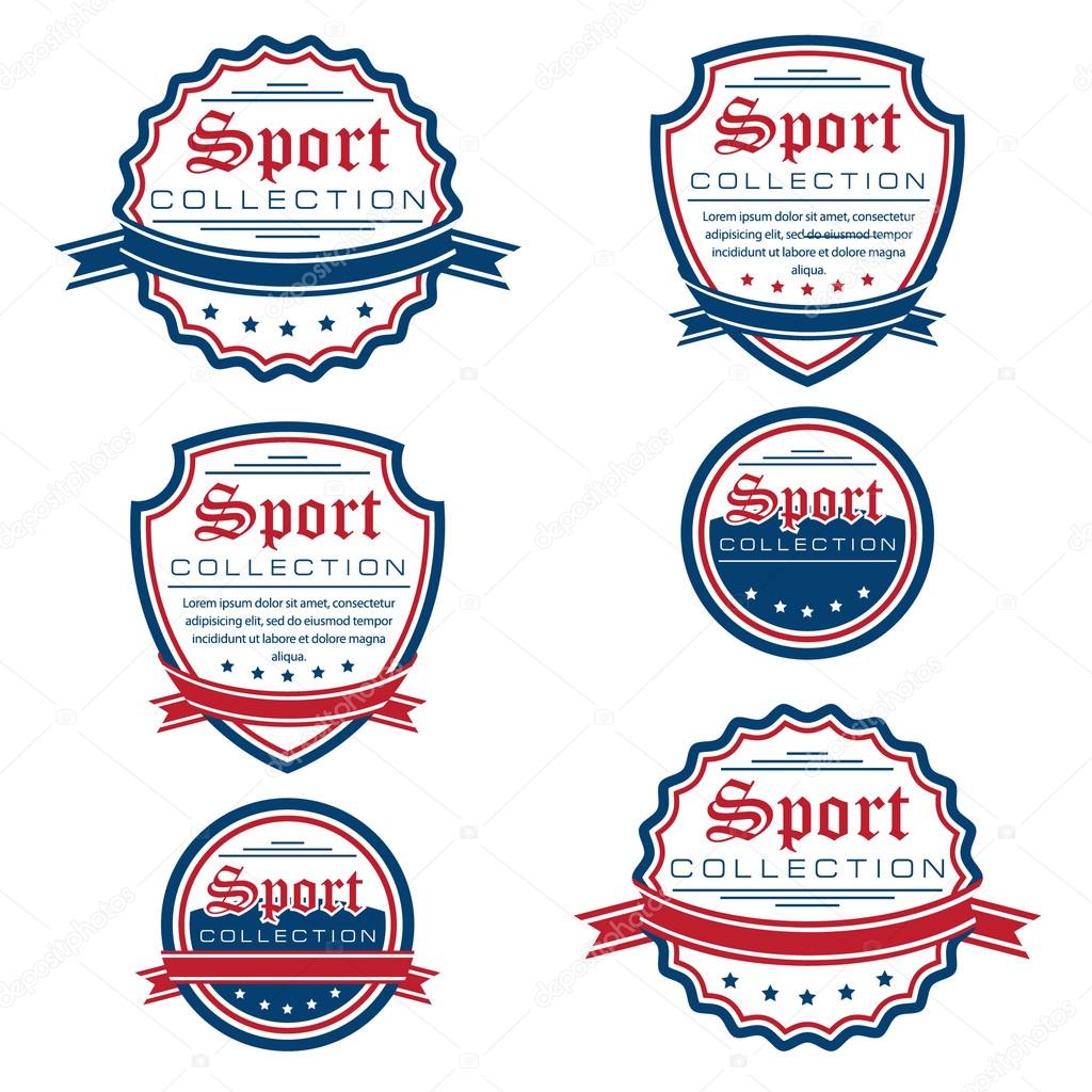 Vector set of colored sport emblems.