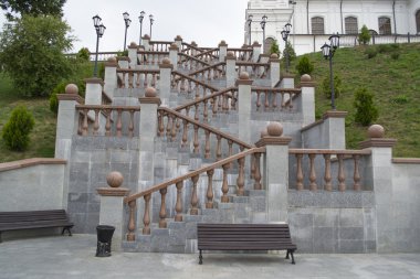 Stairs near Svyato-Uspensky cathedral clipart