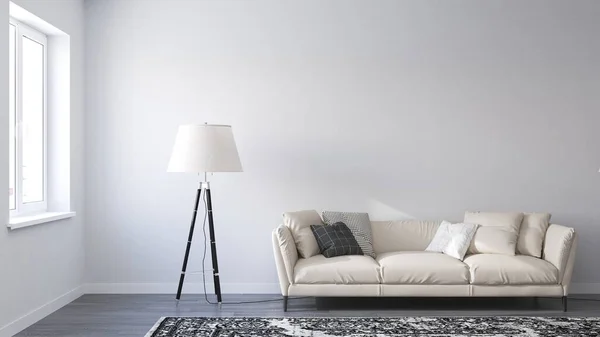 Modern Sofa Living Room Render — Stock Photo, Image