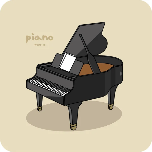 Piano Utiliza Menudo Para Tocar Música Clásica Jazz Diseño Vectores — Vector de stock