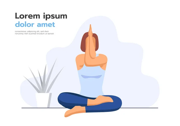 Yoga Egzersiz Kartalı Pozu Illüstratör Tasarımı Izole Edilmiş Arkaplan — Stok Vektör