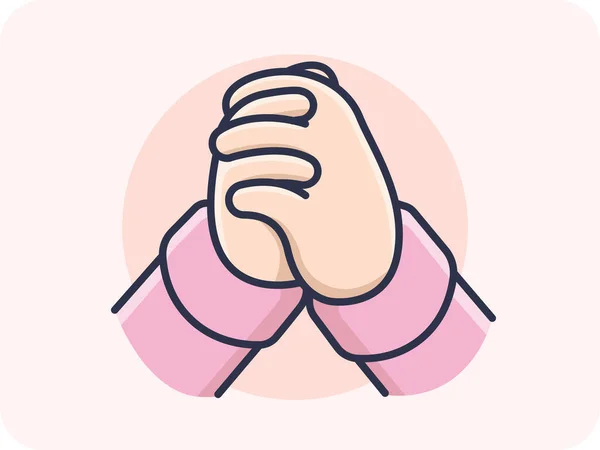 Hand Gestures Praying Blessings Christian Way Icon Vector Design Isolated — Stock Vector