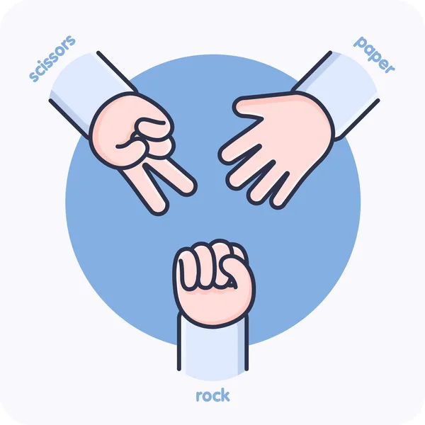 Жесты Рук Играющие Игру Камень Ножницы Бумага Иконка Векторный Дизайн — стоковый вектор