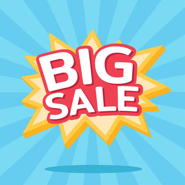 Стартап Big Sale и значок с предложением и скидкой.