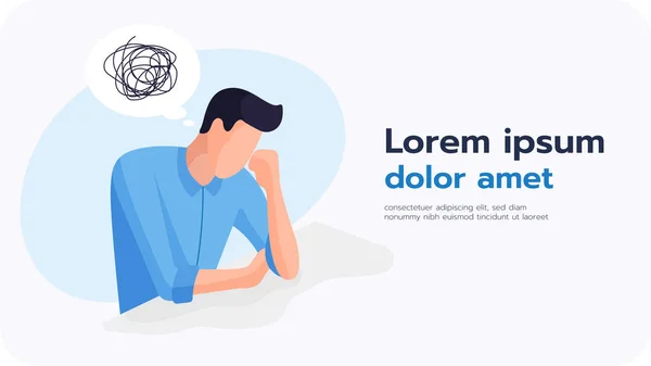 Male Characters Experience Anxiety Stress Character Design Flat Design — Archivo Imágenes Vectoriales