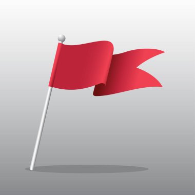 Dalgalanan iki uçlu bayraklar, element ve dekorasyon tasarımı.