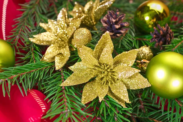Christmas tree with ornaments — Stock Photo, Image