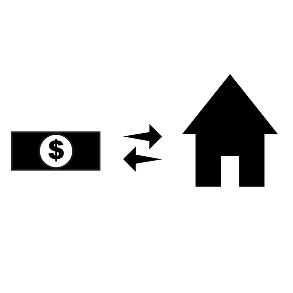 Деньги купить дом — стоковый вектор
