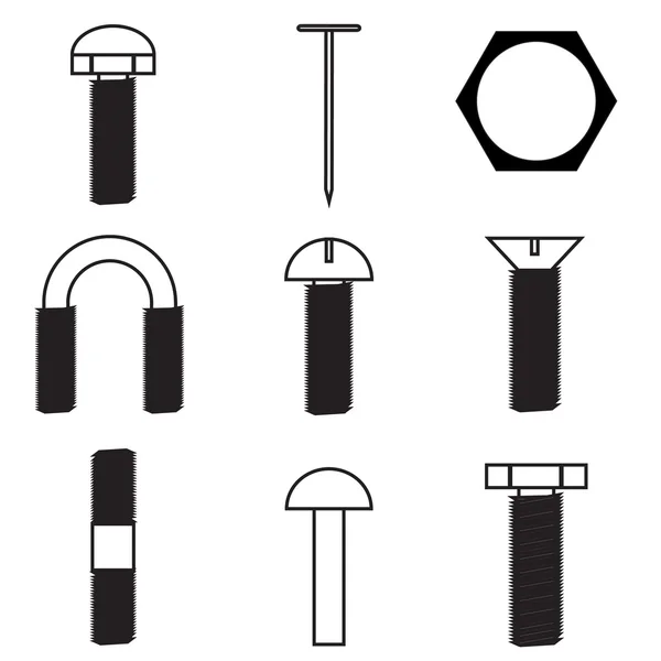 Set of screws icon — Stock Vector