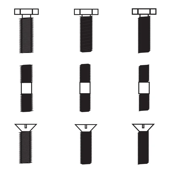 Conjunto de tornillos icono — Archivo Imágenes Vectoriales