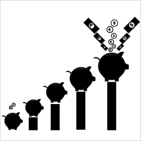 Ícone de banco porquinho — Vetor de Stock