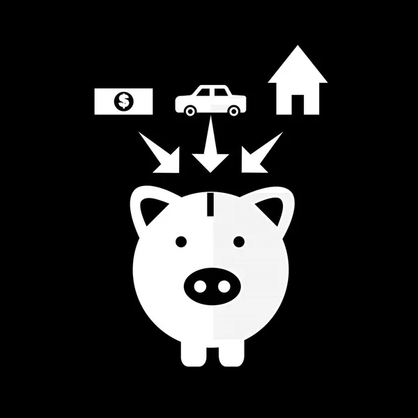 Sparschwein-Symbol — Stockvektor
