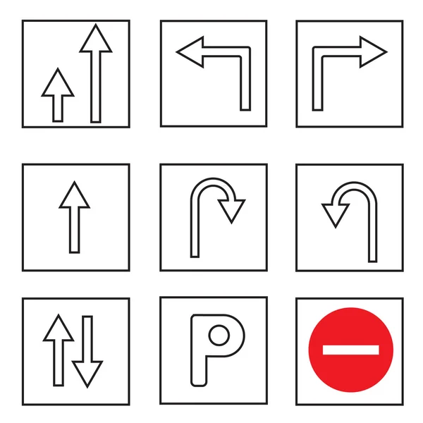 Trafik işareti koleksiyonları — Stok Vektör