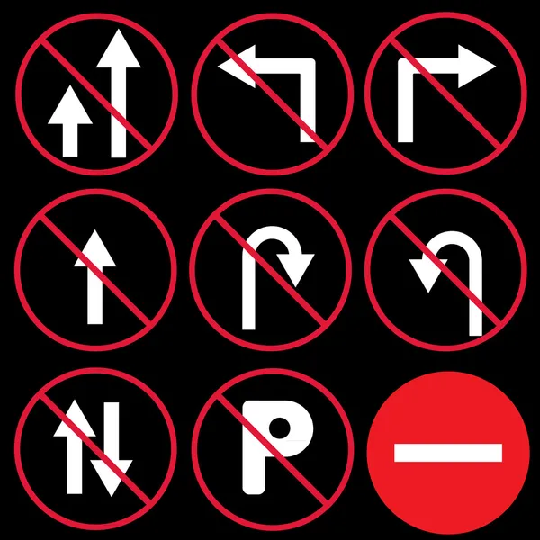 交通標識のコレクション — ストックベクタ