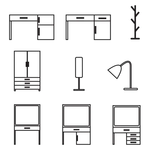Ikonen-Set für Möbel lizenzfreie Stockvektoren