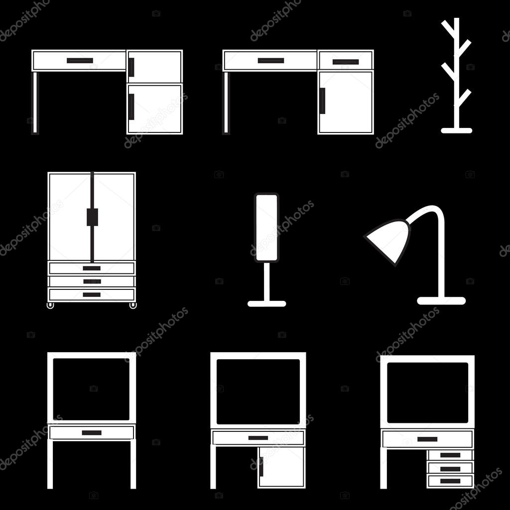 Furniture icons set