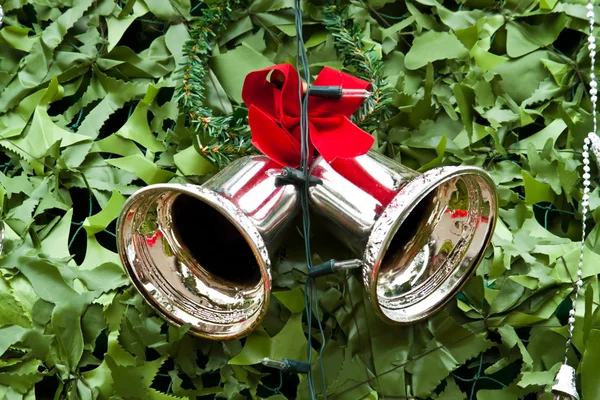 Red satin gift bow. Ribbon — Stock Photo, Image