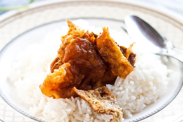 Тайская еда Рис и базилик — стоковое фото