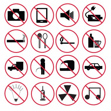 yasak işaretleri seti