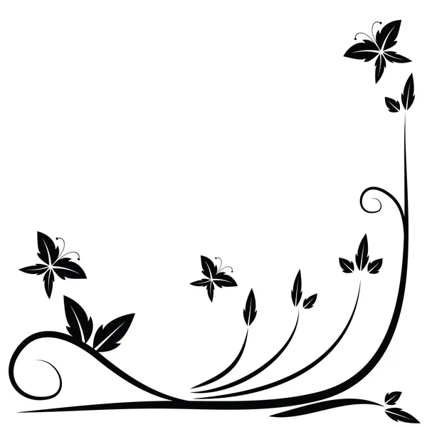 Floral siyah sınır