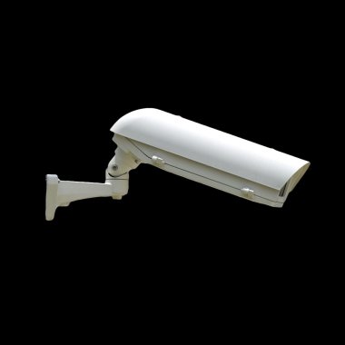 güvenlik kamerası izole siyah arka plan üzerine