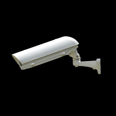 güvenlik kamerası izole siyah arka plan üzerine