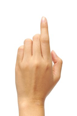 beyaz zemin üzerine el işaret olduğunu