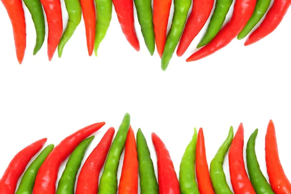 Thai chili på vit bakgrund — Stockfoto