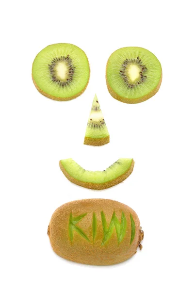 Kiwi fruits sur fond blanc — Photo