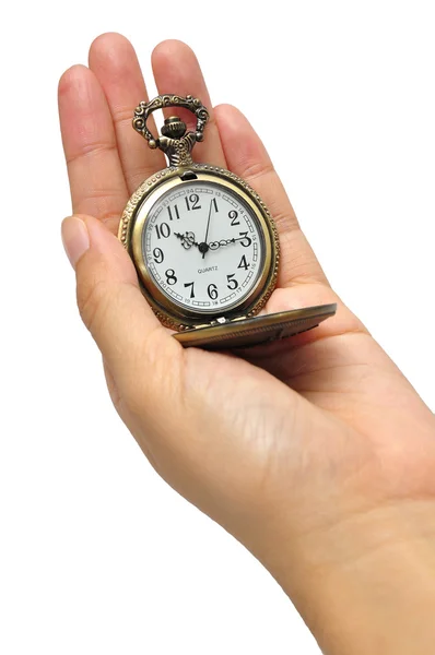 Hand with vintage clock Royalty Free Stock Photos