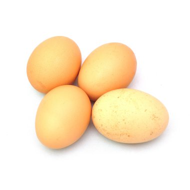 Beyaz arkaplanda yumurtalar