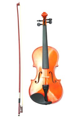 Beyaz arkaplanda keman izole