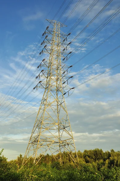 Linii przesyłowych energii elektrycznej — Zdjęcie stockowe