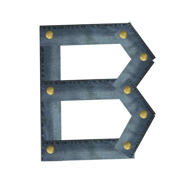 Písmena abecedy džíny — Stock fotografie