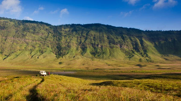 Sawanna na górze bromo wulkanów w bromo tengger semeru — Zdjęcie stockowe