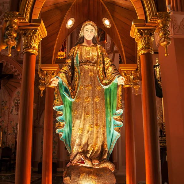 Bela estátua maria na igreja — Fotografia de Stock