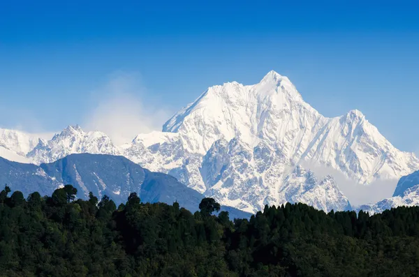 Monte Kanchenjunga gama de los himalayas en Sikkim, India — Foto de Stock