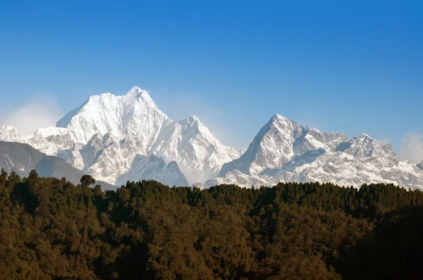 Rozsah Mount kanchenjunga Himaláje v Sikkimu, Indie — Stock fotografie