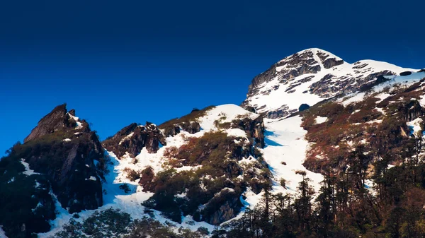 Sneeuw berg met blauwe hemel in sikkim, india — Stockfoto