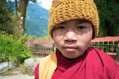 gangtok, sikkim, India - 19 Nisan: çocuk Budist rahip