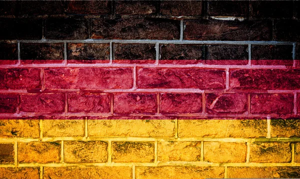 Collection of european flag on old brick wall texture background