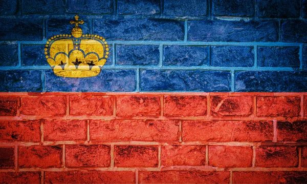Samling av europeiska flaggan på gamla tegel vägg textur bakgrund — Stockfoto