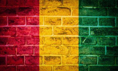 koleksiyonu Afrika bayrağı eski tuğla duvar dokusu arka plan