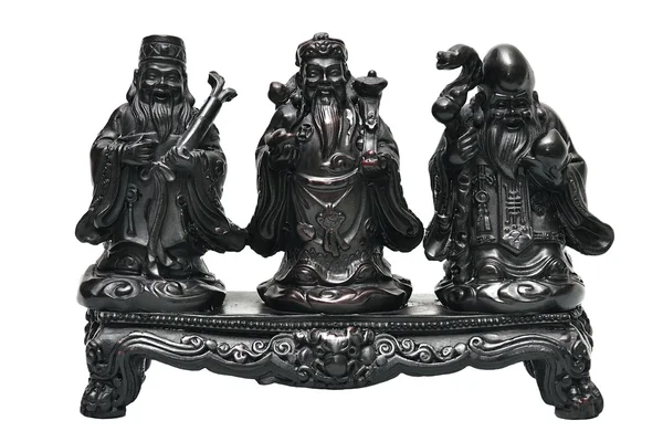 Three chinese gods statue — Stock Photo, Image