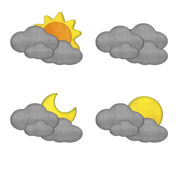 Sammlung von Wetter Knetmasse Handwerk Stick auf weißem Hintergrund — Stockfoto