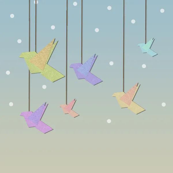 colorful origami birds background